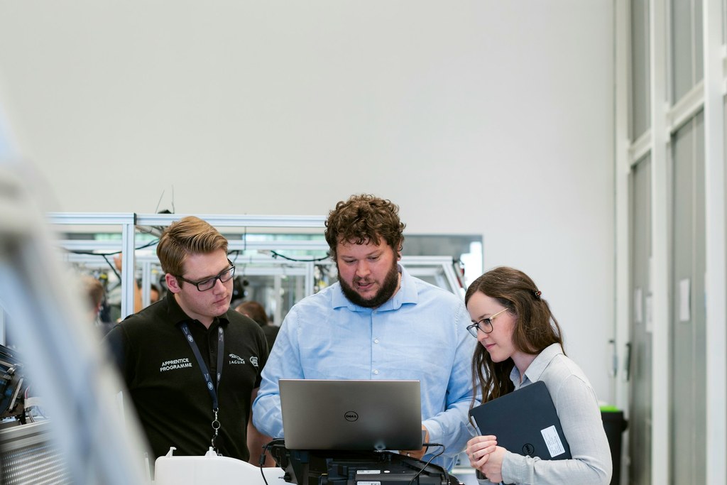 Engineering team collaborating on backend development project